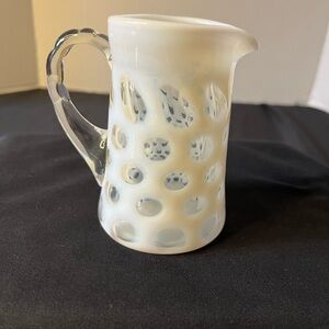 Vintage French White Opalescent Creamer